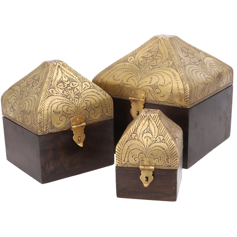 GURU SHOP Turret Treasure Chest, Wooden Box, Jewellery Box -
