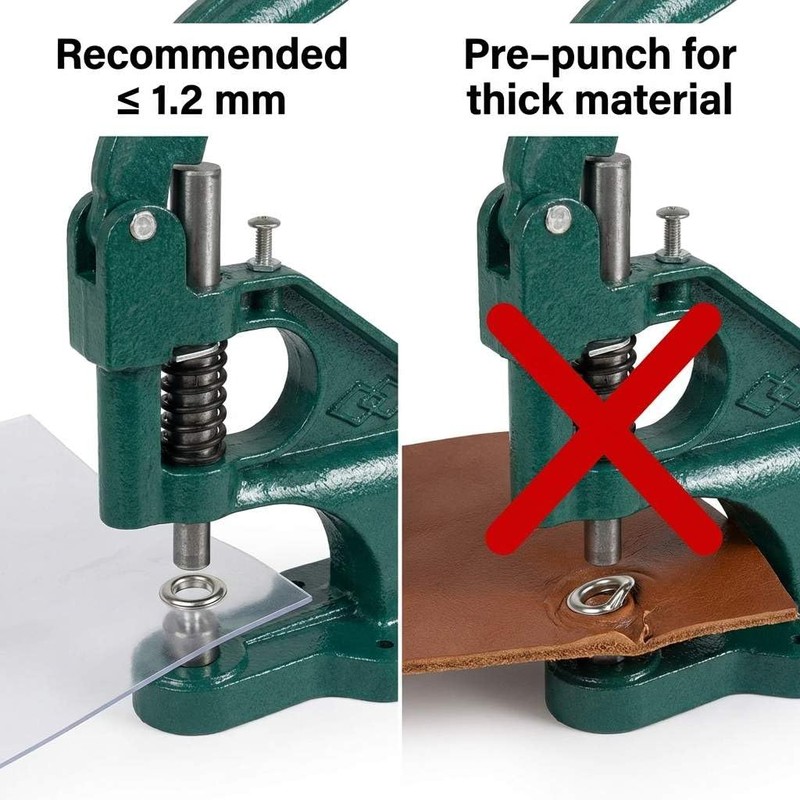 QWORK Heavy Duty Hand Press Eyelet Grommet Machine Punch Tool
