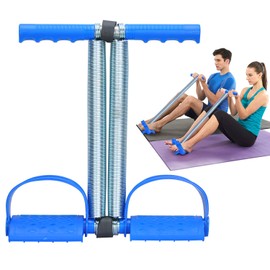 COVVY Multifunctional Sports Equipment Pedal Bodybuilding Expander Spring Hose Foot Peda Pull Rope Fitness (Blue)