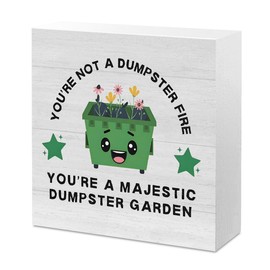 Funny Office Desk Decor Inspirational Office Gifts for Women Men Employee Appreciation Gift for Coworkers Boss HR Dumpster Fire Desk Accessories 5x5 Inch