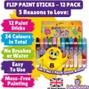 Little Brian Flip Paint Sticks For Kids - 12 Pack