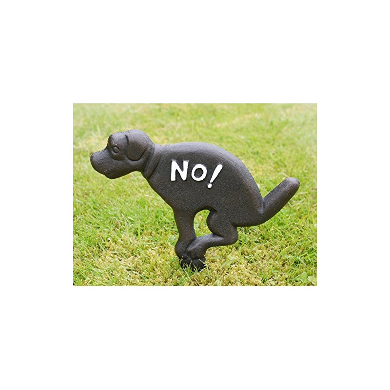 Cast Iron Garden No Dogs Fouling Poo Warning Sign Dog