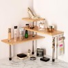 HYNAWIN 3-Tier Corner Shelf, Bamboo & Metal Storage Rack with