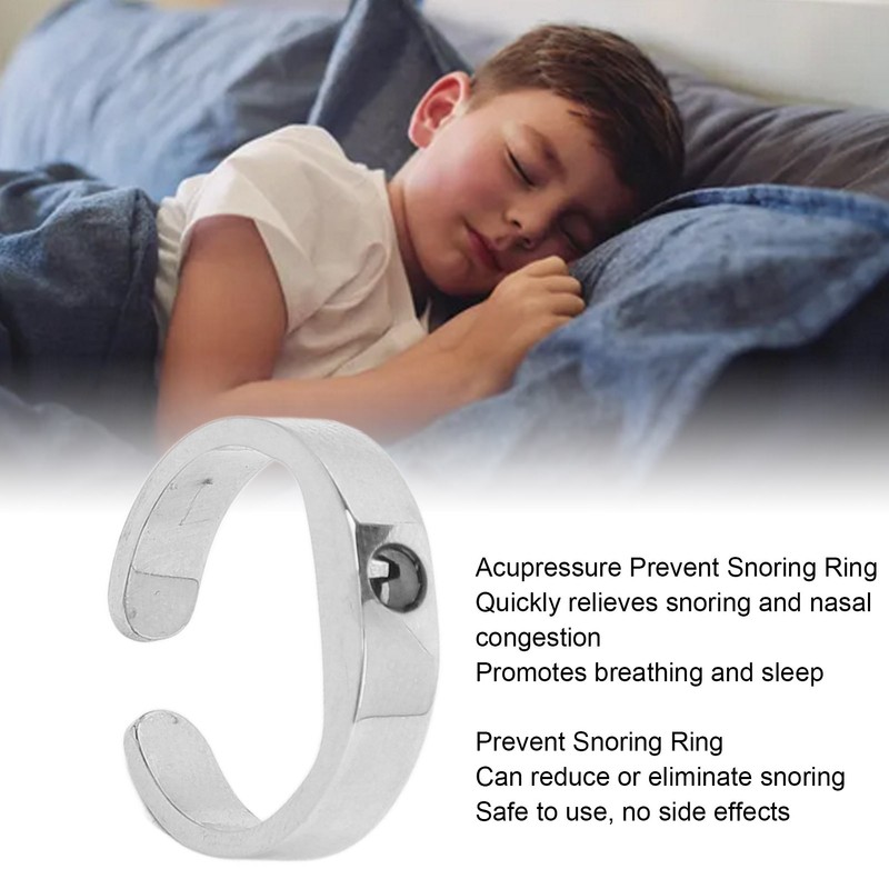 Prevent Snoring Ring Breath Aid Reusable Titanium Steel Adjustable Acupressure