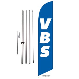 Vacation Bible School VBS Church Feather Banner Swooper Flag Kit, Includes Pole Kit and Ground Spike