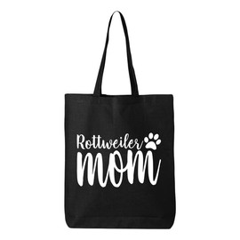 Tees & Tails Rottweiler Mom Reusable Canvas Dog Tote Bag