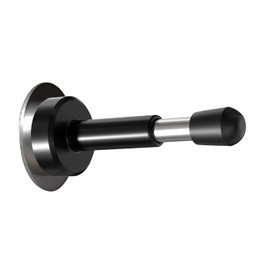 Door Stop, Adjustable Wall Protection, No Drilling, Metal, Solid, Rigid, Heavy Duty Door Protection for Kitchen, Bedroom, Office, Door Stopper with Rubber Buffer Including (Black, 15 cm)