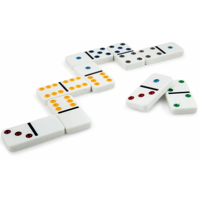 Cardinal Double Six Color Dot Dominoes 28 color dot dominoes