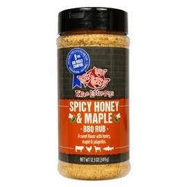 Three Little Pigs - Spicy Honey & Maple BBQ Rub - Sweet flavor with honey, maple & jalapenos - 12.3 oz
