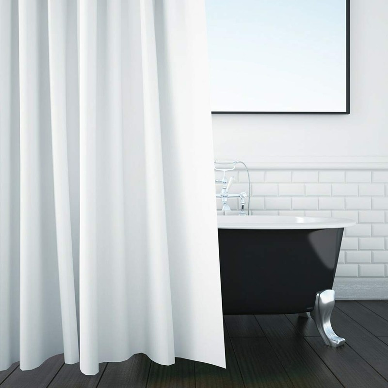 Byretech Fire Retardant Quality Extra Weighted Shower Curtain - White