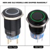 LED Button Switch, 19mm 12V LED ON/OFF Black Waterproof Self-locking