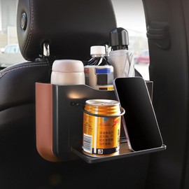 Bote de Basura Plegable para Automóvil, Cubo de Basura para Coche Impermeable, Cajita Organizadora para Auto con Portavasos, para Asiento Trasero y Puertas de Auto