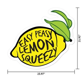 MightySkins Easy Peasy Lemon Squeezy Peel and Stick Art Removable Cute Stylish Funny Cartoon Dorm Room Decor Vinyl Wall Decals Sticker, 24" On Its Longest Side