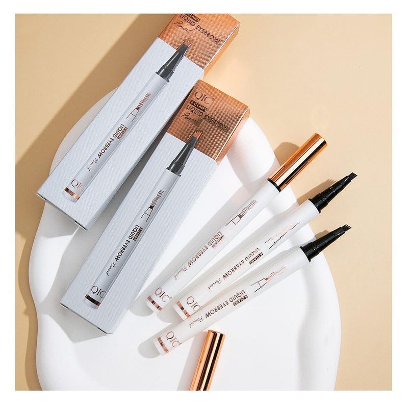 GECOMO 4 Prong Eyebrow Pencil, Non-Falling, Quick Dry Makeup, 36H