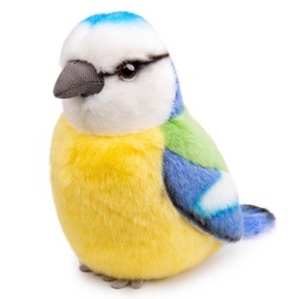 lilizzhoumax Realistic Eurasian Blue Tit Stuffed Animal, Blue Bird Plush Toy, Cute Plush Toy, Girl Toy, Christmas Gifts for Kids, Baby Crying, Home Decoration, Height 12CM