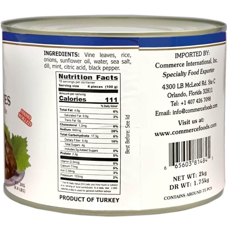 Eastern Feast - Stuffed Grape Leaves, 4.4 Lbs (2 Kg)