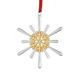 Nambé Snowflake Ornament, 2024 Annual Collectible Christmas Decoration, Elegant Winter Wonderland Holiday Keepsake, Unique Seasonal Gift Idea for Tree, Window, Mantel Display