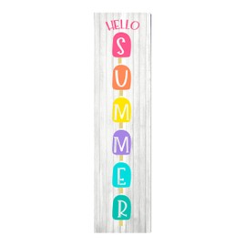 Twisted R Design - Unique Vertical Summer Decor Wooden Sign, 24" Hanging/Standing Farmhouse Summer Decor, Directly Printed Home Decorations for Summer, Hello Summer Popsicles Vertical Wall Decor, 2ft