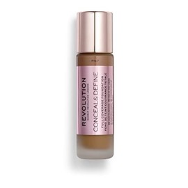 Makeup Revolution Base Maquillaje Conceal And Define Cobertura Total Acabado Mate F14 Pieles Oscuras Vegana Crueldad Animal