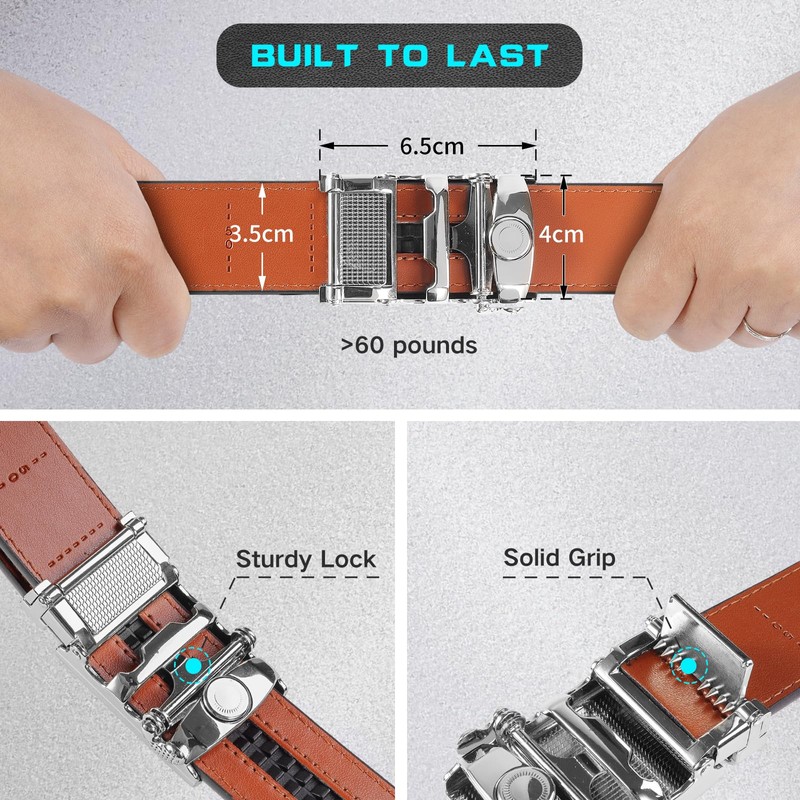 Nelbons Men's Belt Ratchet Automatic Belt for Men 35 mm