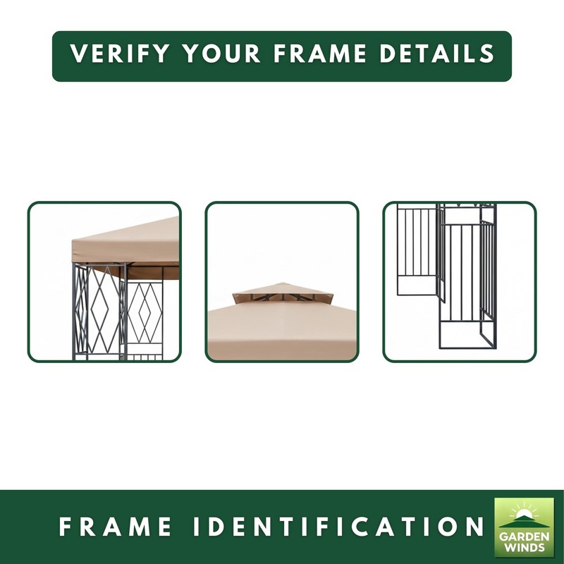 Garden Winds Reinforced RipLock 350 Replacement Canopy Top Cover Compatible