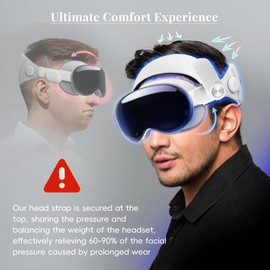 JDGPOKOO Head Strap Compatible with Vision Pro, Comfort VR Headset for Vision Pro Accessories, Reduce Head and Facial Pressure, Enhanced Gaming Immersion and Comfort Strap for Vision Pro