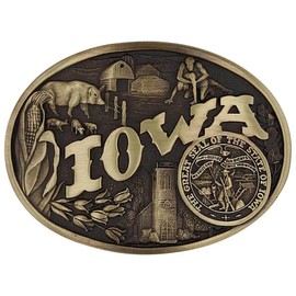 Montana Silversmiths Attitude State Heritage Oval Antiqued Patina Western Belt Buckle