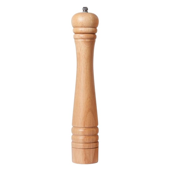 DeroTeno Pepper Mill, Pepper Grinder with Adjustable Ceramic Grinder, Rubber Wood, Height 30 cm