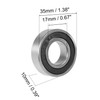 sourcing map 2 Pcs 6003-2RS Deep Groove Ball Bearing 17x35x10mm