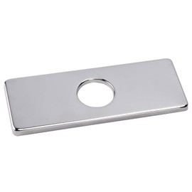 6" Faucet Hole Cover Deck Plate, Bathroom Sink Hole Cover, Kitchen Faucet Cover Plate, Premium Stainless Steel Replacement 3-Hole Escutcheon Plate (Chrome)