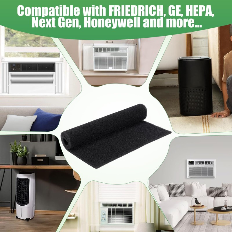 2 Pcs Cuttable Air Purifier Vent Filters - 24" x