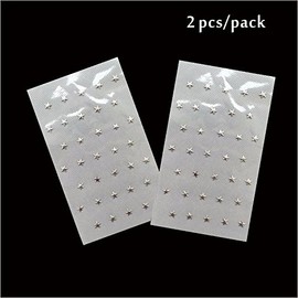 Hair Accessories Stars Hair Charms Stickers Silver Glitter Stones 2 Sheet Pack