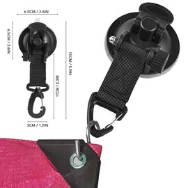 Pack of 4 Suction Cups Camping Multifunctional Suction Cup Camping Set Suction Cup Anchor with Attachment Suction Cup Camping Set Extra Strong up to 10 kg for Motorhome, Car, Camping