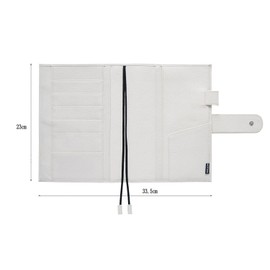 Moterm Leather Cover for A5 Notebooks - Fits Hobonichi Cousin, Stalogy and Midori MD Planners, with Pen Loop, Card Slots and Back Pocket (Pebbled-Cream)