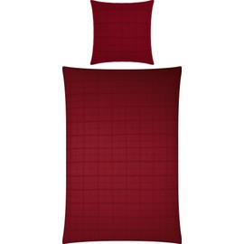 Erwin Müller Passau Bed Linen Mako Damask Red Size 135 x 200 cm (80 x 80 cm)