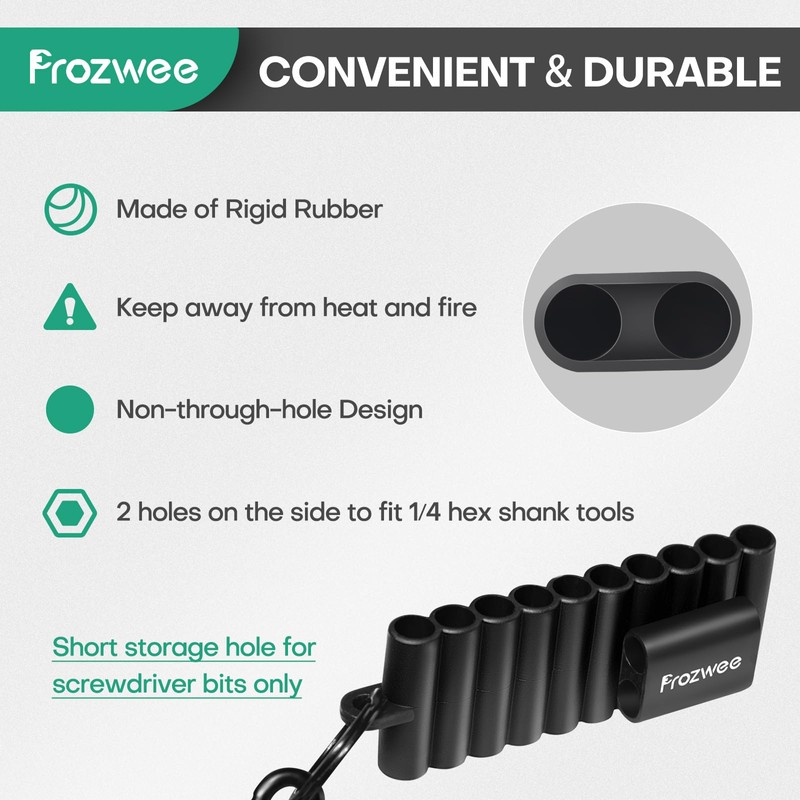 Prozwee 4PCS 22-Hole Screwdriver Bit Holder with Carabiner,Plastic Screwdriver Head