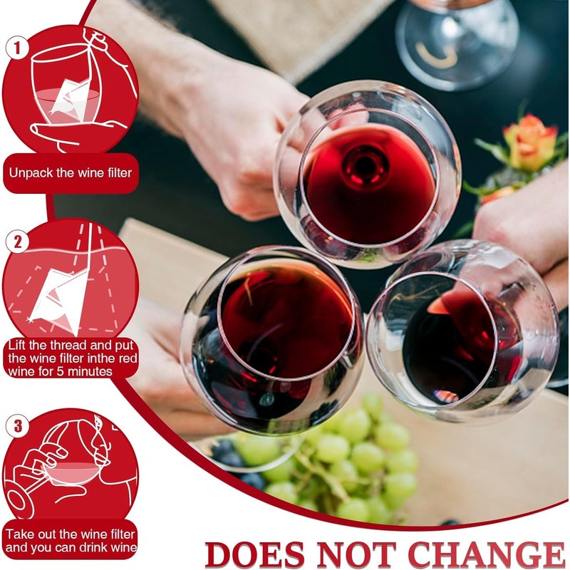 Wine Filters - 12 Pack Wine Purifier Removes Histamines and