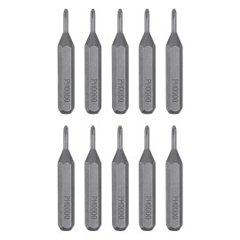 uxcell 10pc PH0000 Magnetic Phillips Screwdriver Micro Bit 5/32" Hex 4mm Shank 28mm