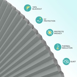 Changshade Arch Window Shades Blackout,Half Moon(Radius:36") Blackout Pleated Window Shades, Half Circle No Drill Cellular Shades for Windows, Easy Cut and Install