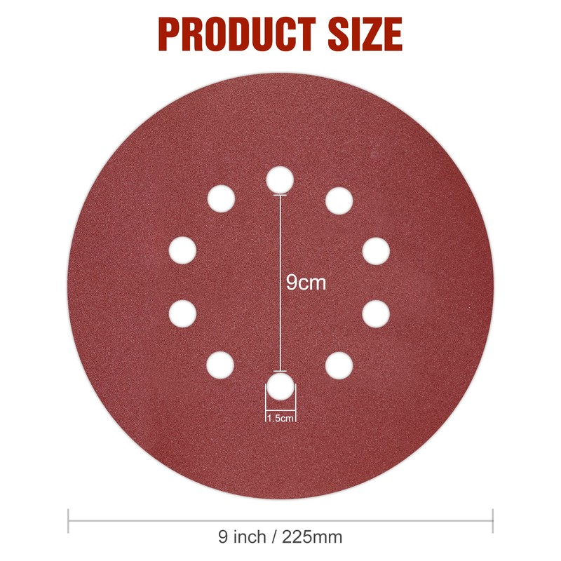 KONGMING 225mm sanding disc 10 Pcs 10 Hole Hook and