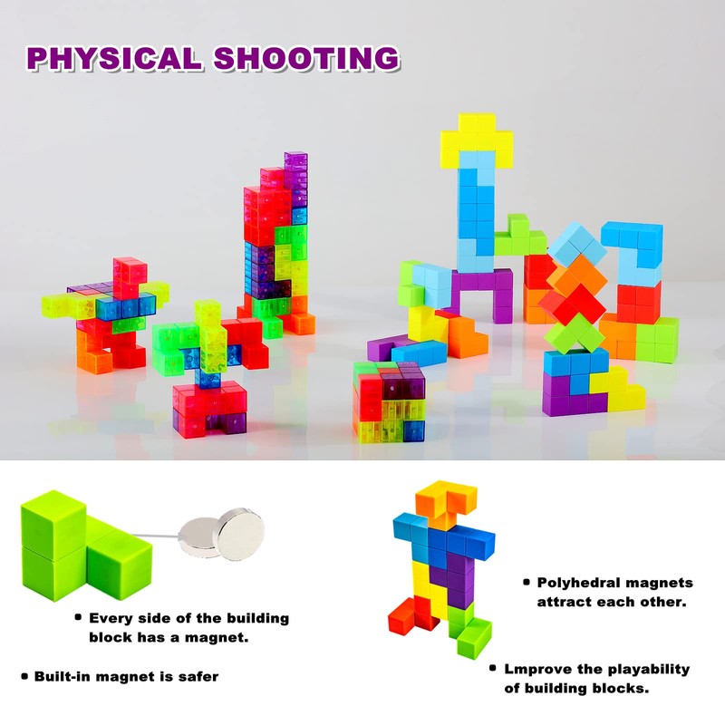 OUXIA Magnetic Building Blocks Magic Magnetic 3D Puzzle Cubes, Set