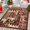 RUGSREAL Christmas Area Rug Farmhouse Decorative Area Rug Rustic Buffalo