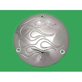 V-Twin 42-0747 Chrome Flame Derby Cover