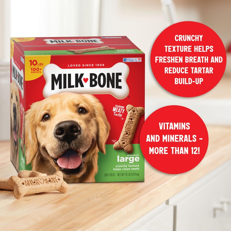 Milk-Bone Original Dog Treats Biscuits for Large Dogs, 10 Pounds