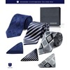 HISDERN TA3-01S Set of 3 Neckties and Pocket Squares, Luxury