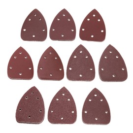 YINETTECH Pack of 80 Mouse Detail Sandpaper Palm Mouse Sanding Pads 140 x 98 mm 6-Hole Velcro Triangle Sandpaper 40/60/80/100/120/180/240/320/400/800 Grit