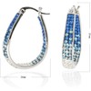 Crystal Hoop Earrings For Women Rhodium Plated Oval Inside Out