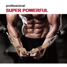 Vigoog Heavy Duty Gym Exercise Handles Attachment for Cable Machine,Resistance Band,Pulley System Home Fitness Workout Equipment, with Elastic Rubber Grip and 2 Large Carabiners (Noble Khaki)