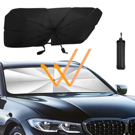 RISVOWO Sonnenschutz Auto Frontscheibe, Windschutzscheibe Sonnenschutz, UV-Schutz Auto Sonnenschirm Innen, Auto Sonnenschutz Seitenscheibe, Faltbar Auto-Sonnenschirm für Meisten Auto&SUV (140x80cm)