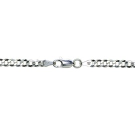 Sterling Silver Italian 4mm Diamond-Cut Cuban Curb Link Chain Necklace, 30 Inches
